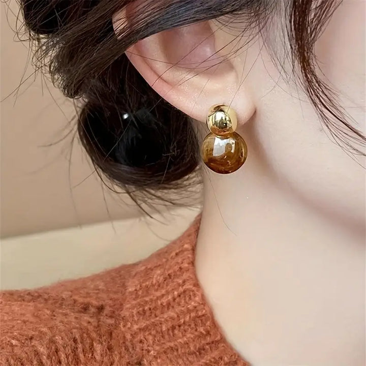 Pendientes Esfera Ámbar