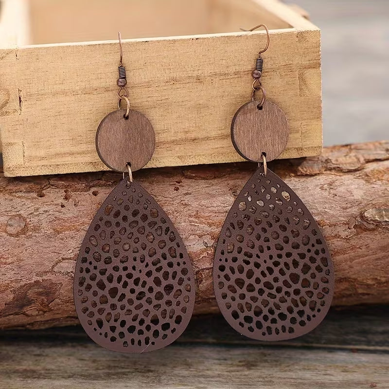 Pendientes de Cuero Estilo Vintage