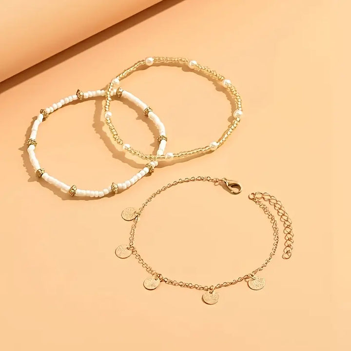 Conjunto Tobilleras Doradas