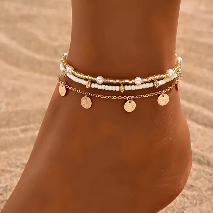 Conjunto Tobilleras Doradas