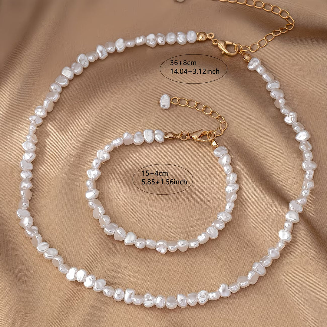 Collar y Pulsera de Perlas Barrocas