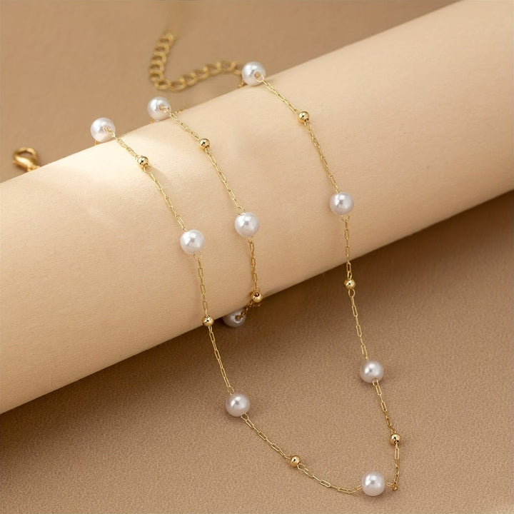 Conjunto de Joyas con Cadena de Perlas Delicadas