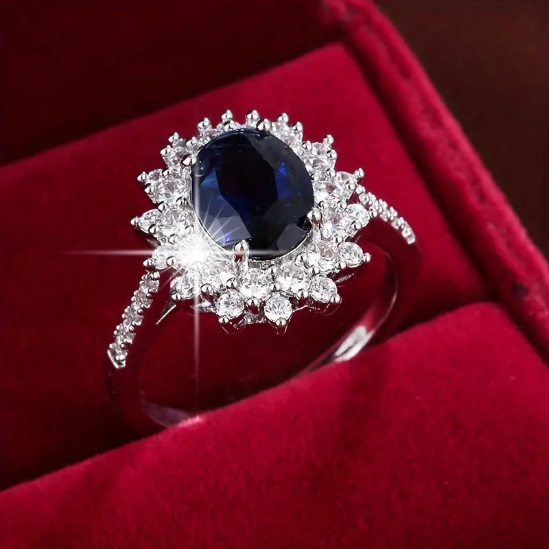 Anillo Azul Elegante