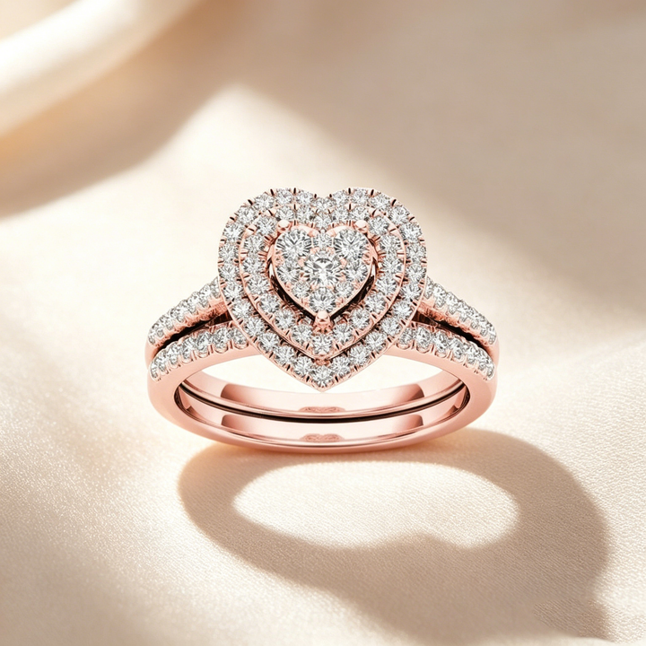 Set de Dos Anillos Corazón