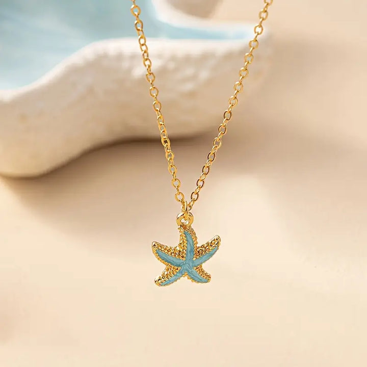 Collar Estrella de Mar Océano Azul