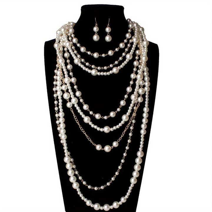Conjunto de Declaración en Perlas Multi-Capa Boho