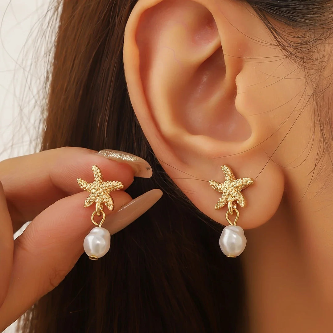 Pendientes Estrella de Mar con Borla
