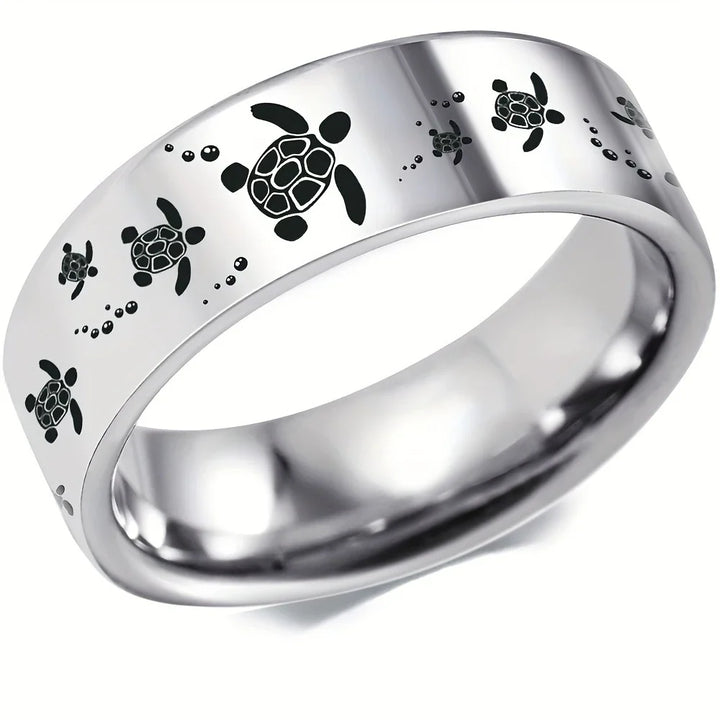 Anillo Elegante Tortuga Marina en Plata