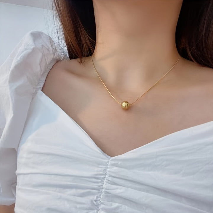 Collar Bola Oro Blanco