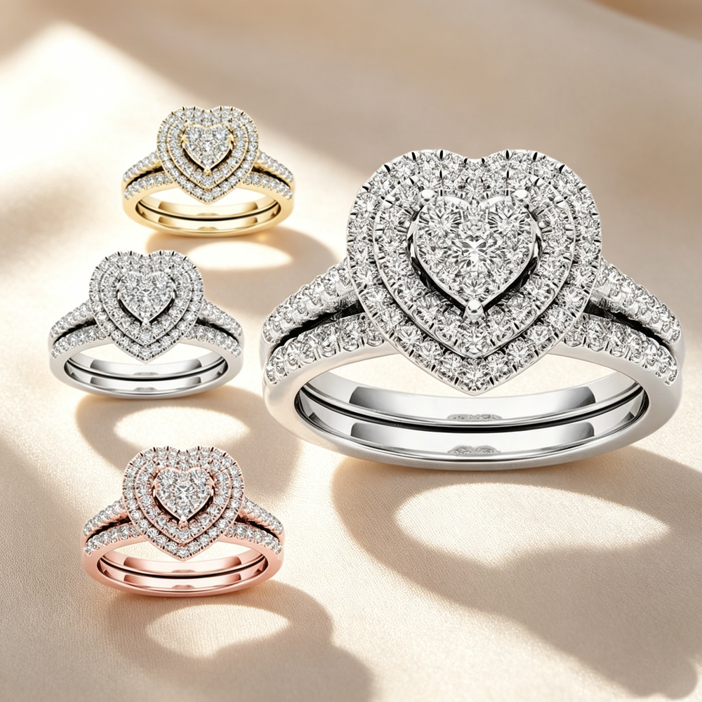 Set de Dos Anillos Corazón