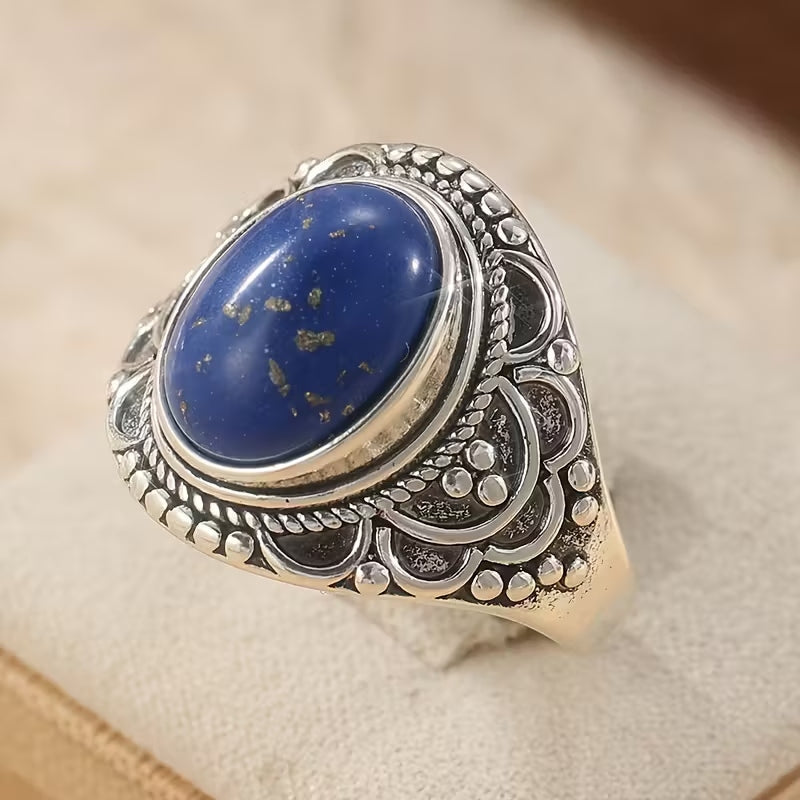 Anillo de Lapislázuli con Incrustaciones