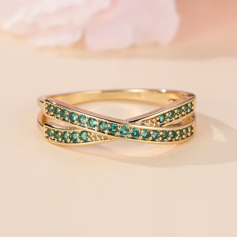 Anillo Emerald Flow Oro