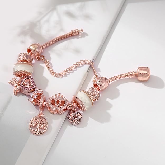 Pulsera Rose Atrapasueños con Dijes Incluidos