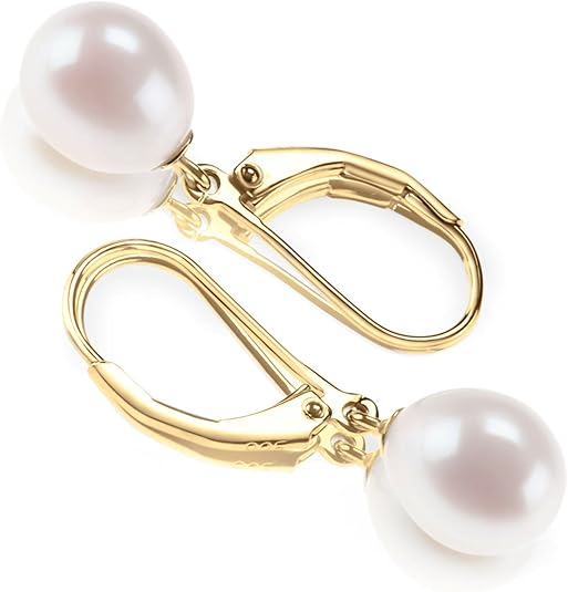 Pendientes Perla Colgante Dorados