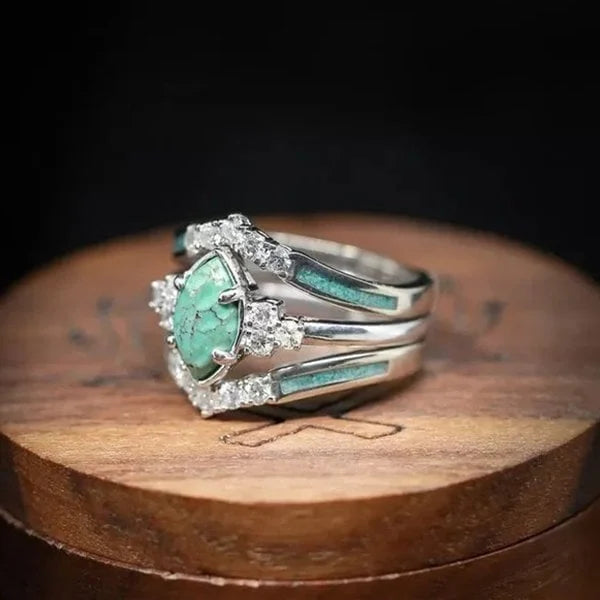 Anillo Turquesa con Destellos