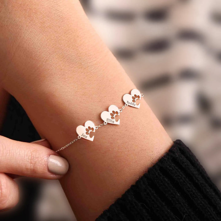 Pulsera personalizada con huella de mascota, vista completa