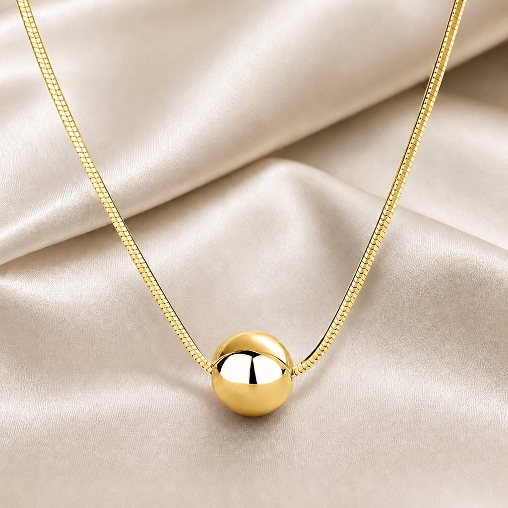 Collar Bola Oro Blanco