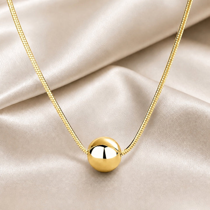 Collar Bola Oro Blanco