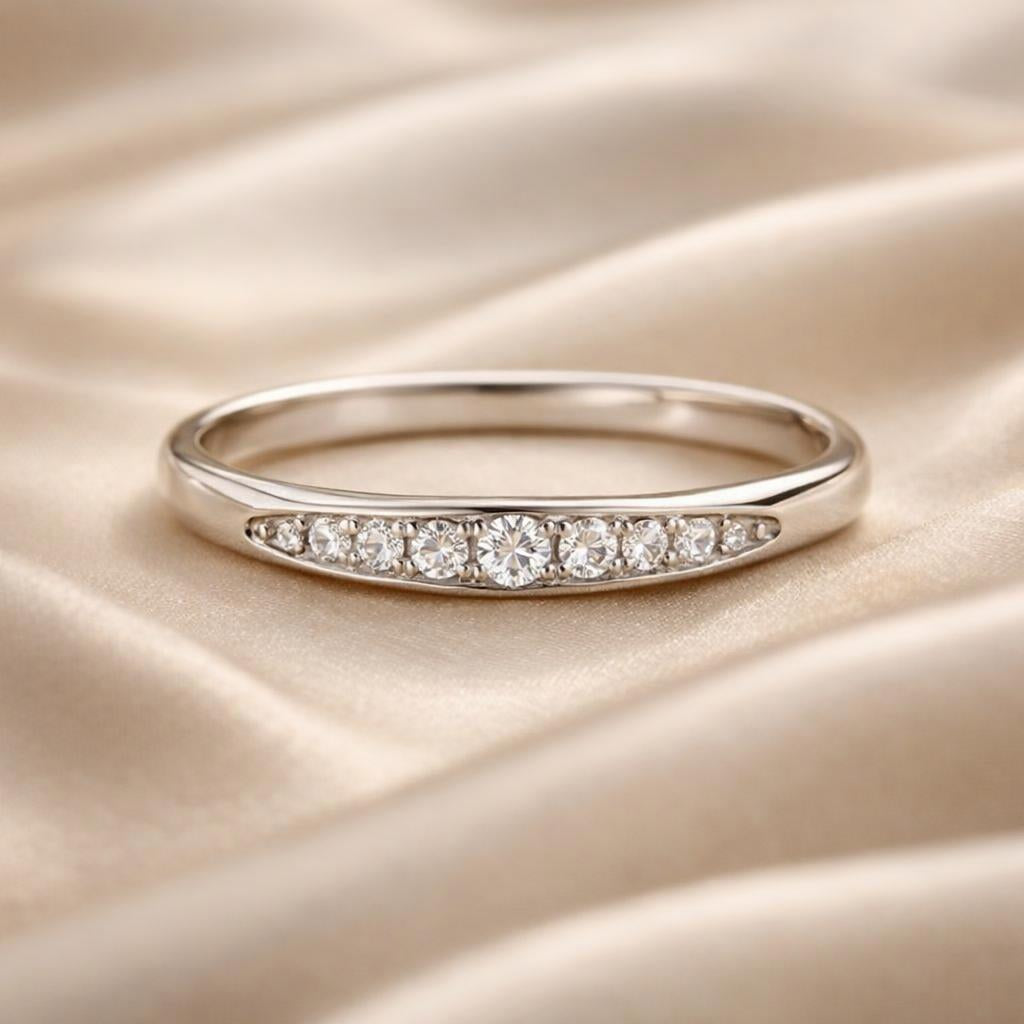 Anillo Micropavé Circonitas Oro Blanco