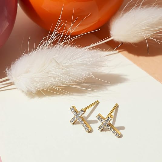 Pendientes Cruz Brillantes