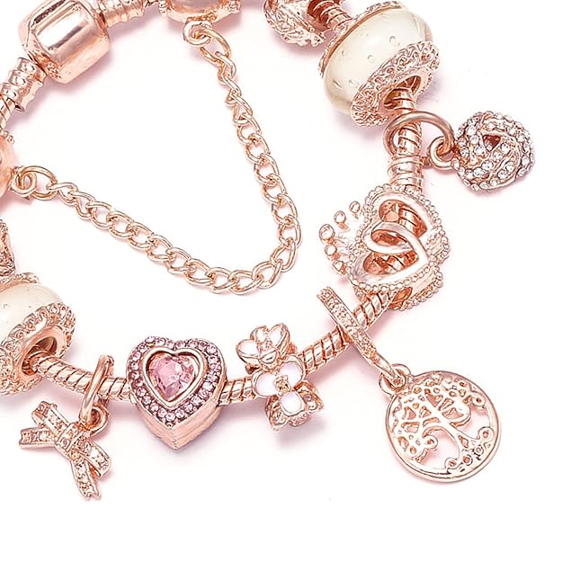 Pulsera Rose Atrapasueños con Dijes Incluidos
