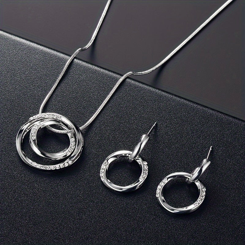 Conjunto Colgantes Círculos Entrelazados