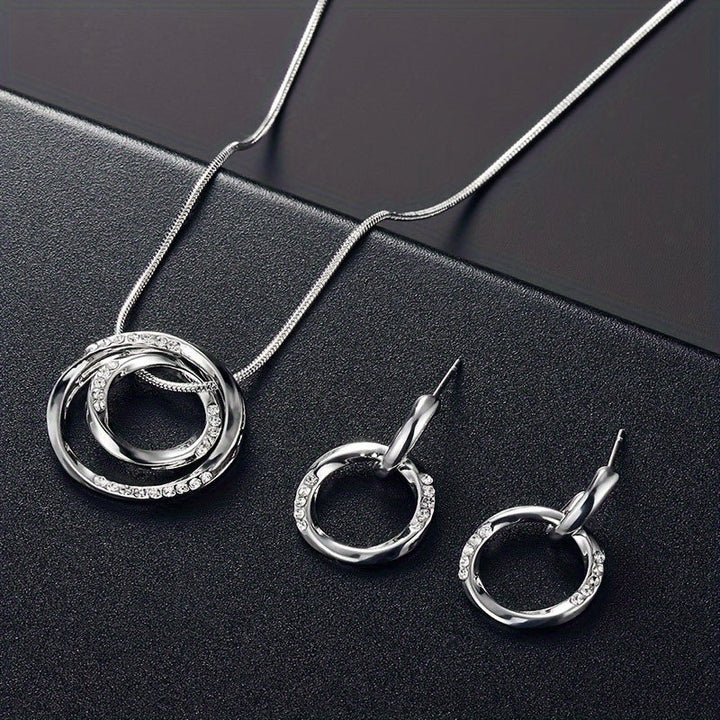 Conjunto Colgantes Círculos Entrelazados