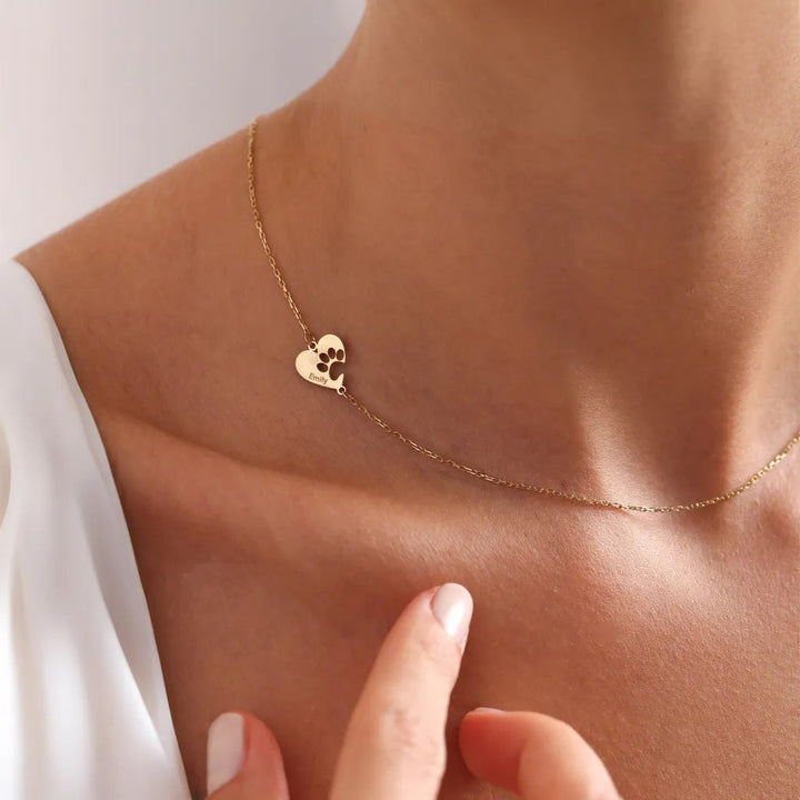 Collar personalizado con huella en corazón