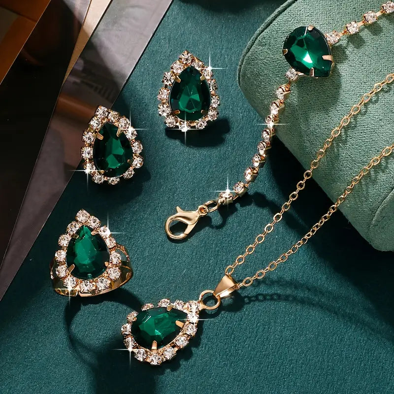 Conjunto de Joyería Dorado Elegante