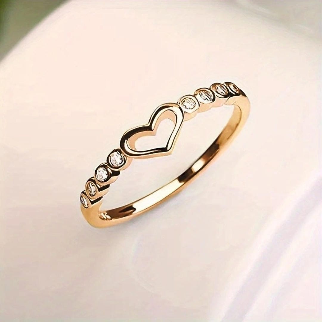 Anillo Corazón Abierto Cristales
