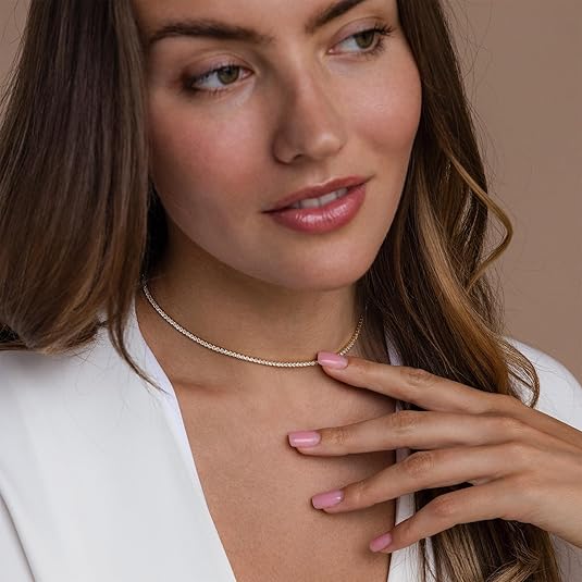 Collar Tenis Brillantes Dorado