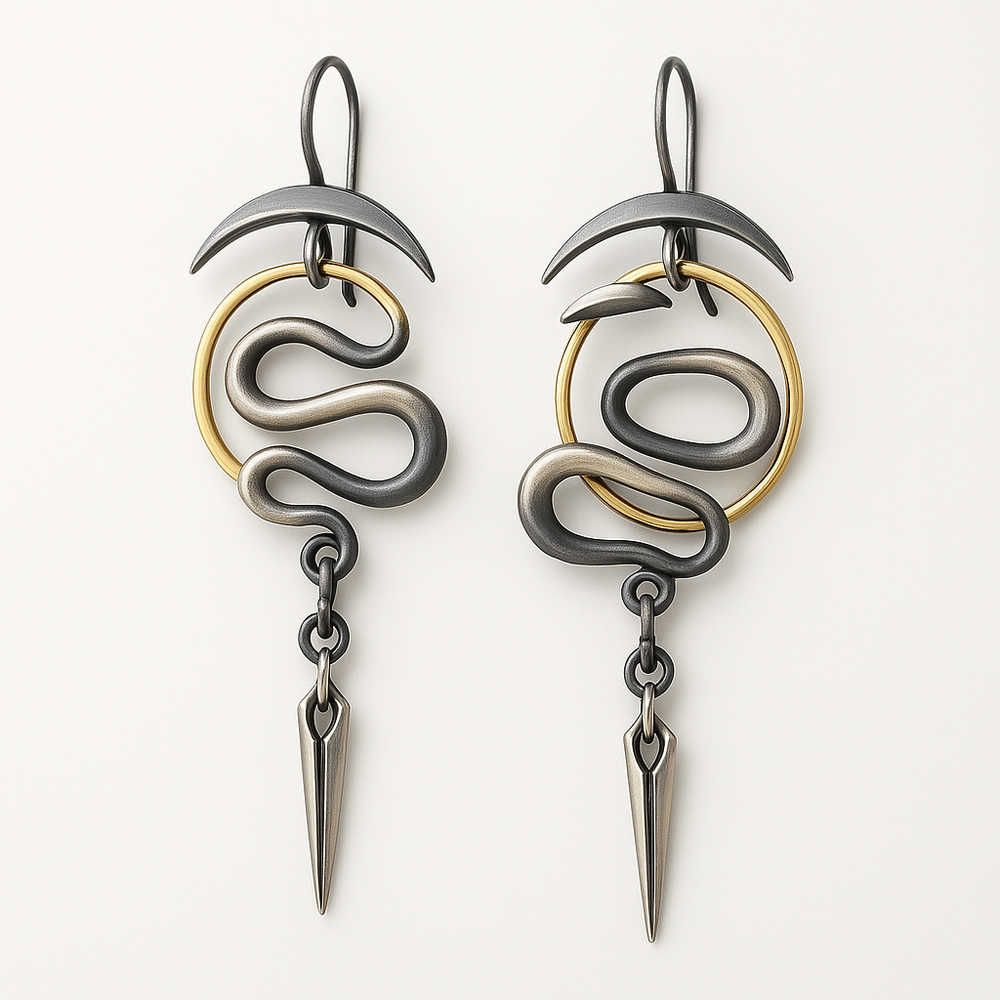 Pendientes Irregulares Geométricos con Espiral