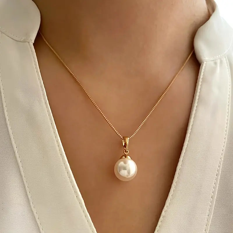 Conjunto de Collar Elegante y Delicado con Perlas