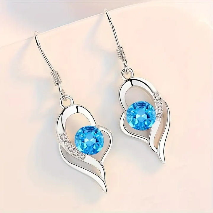 Pendientes colgantes corazón Eclipse Oro blanco
