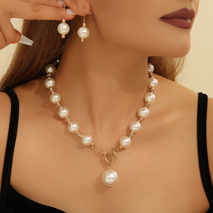 Conjunto de Collares de Perlas Gruesas