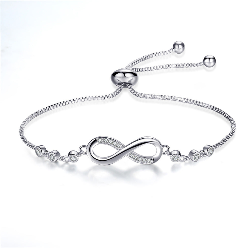 Pulsera Infinito Ajustable Plateada