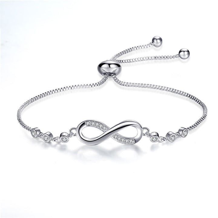 Pulsera Infinito Ajustable Plateada