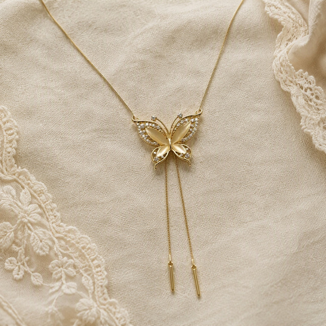 Collar Colgante Mariposa Cristal