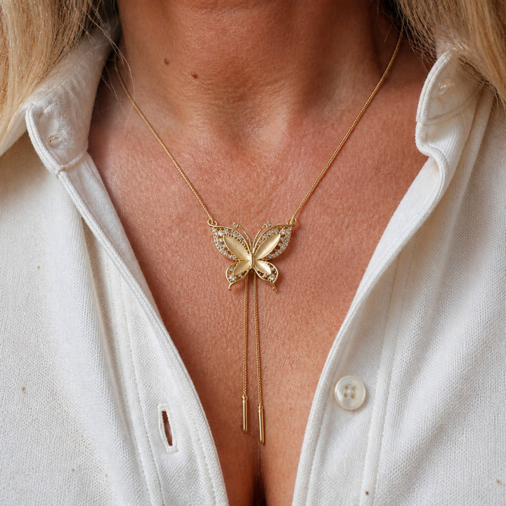 Collar Colgante Mariposa Cristal
