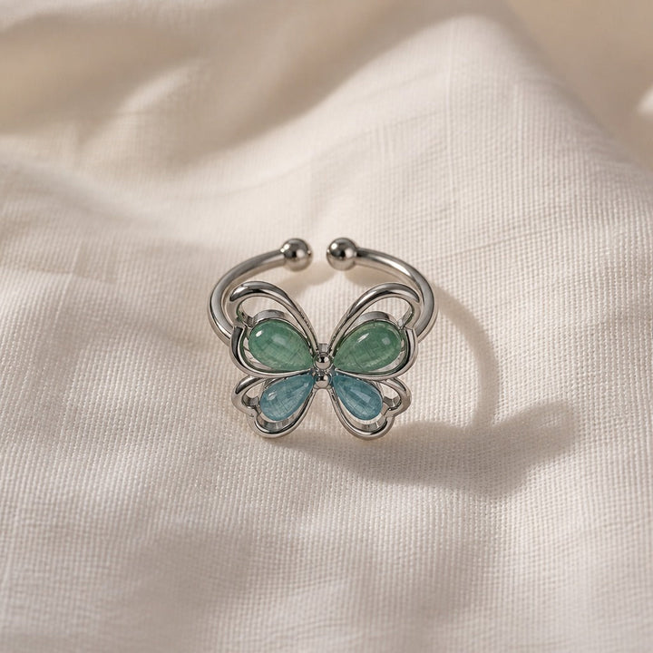 Anillo Mariposa Plateado Ajustable