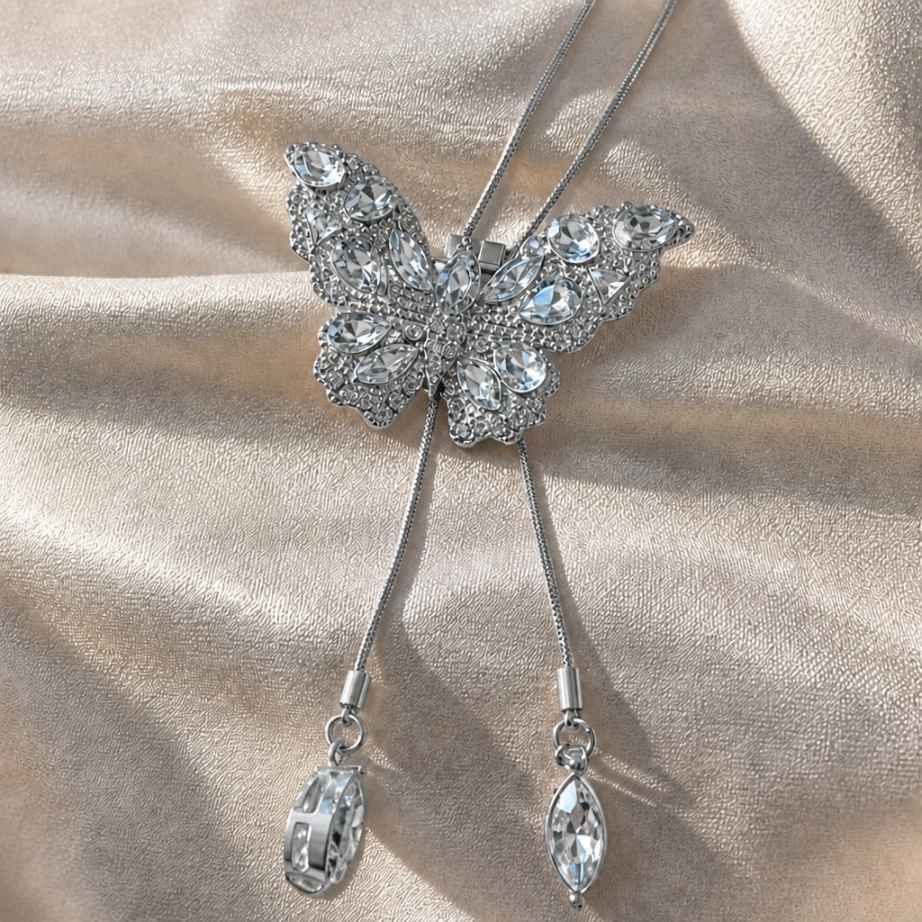 Collar Colgante Mariposa Cristal