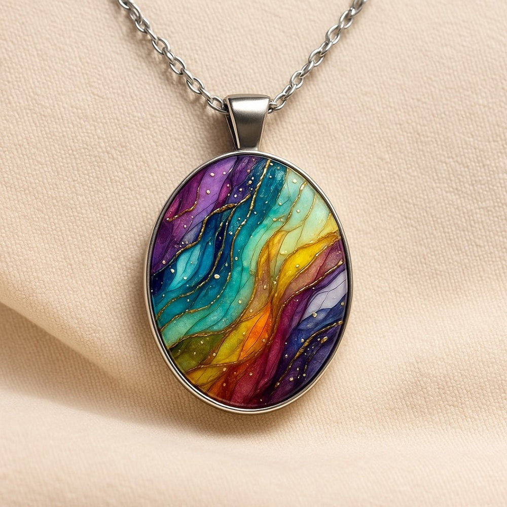 Collar Piedras de Colores Redondas
