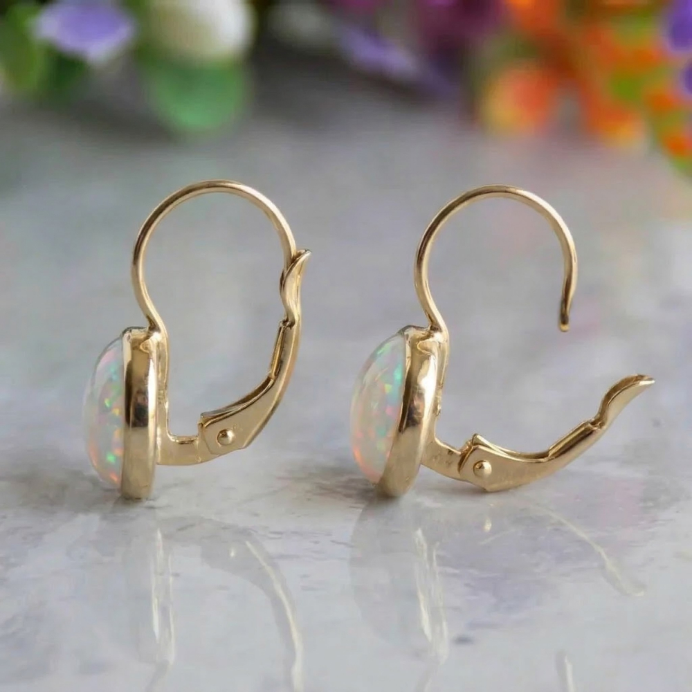 Pendientes Antiguos Brillo de Ópalo