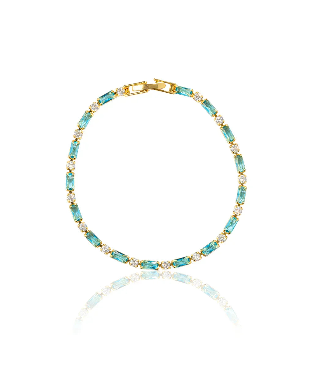 Pulsera Cuentas Azules Doradas