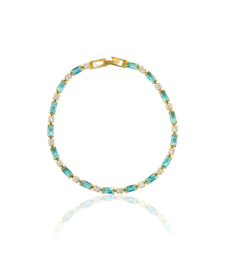 Pulsera Cuentas Azules Doradas