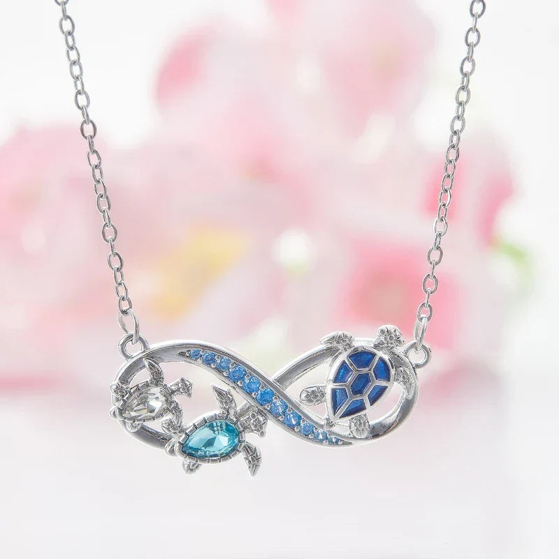 Collar Tortuga Infinito con Cristales