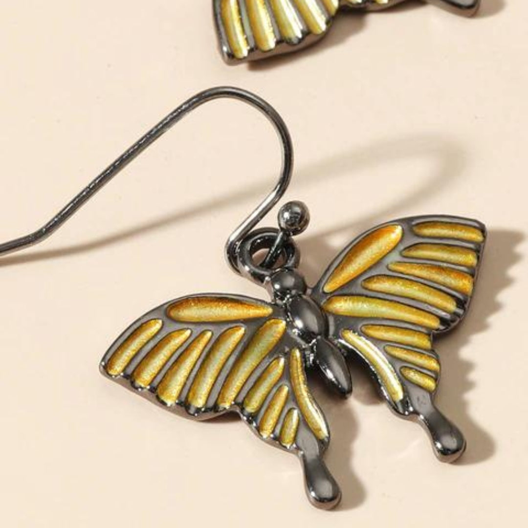 Pendientes Boho con Mariposa Plateados