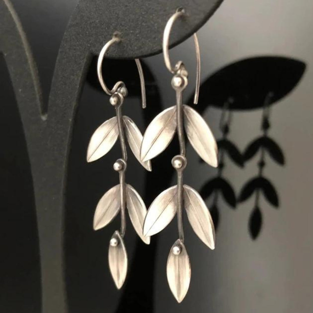 Pendientes colgantes boho de hoja