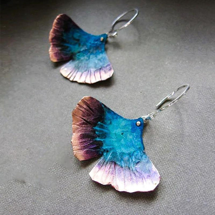 Pendientes boho de mariposa azul