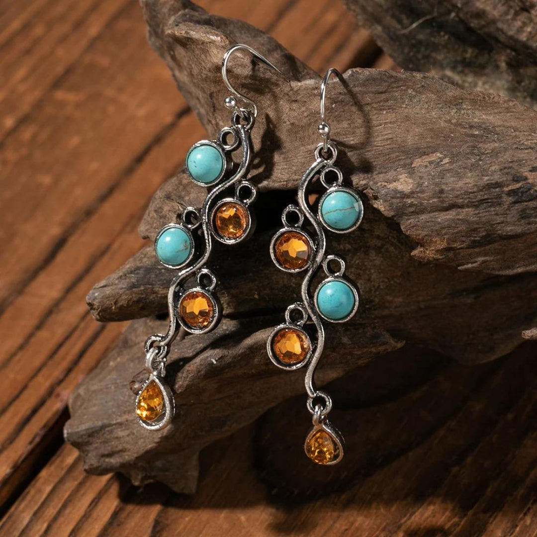 Pendientes Boho con Circonita Plateados